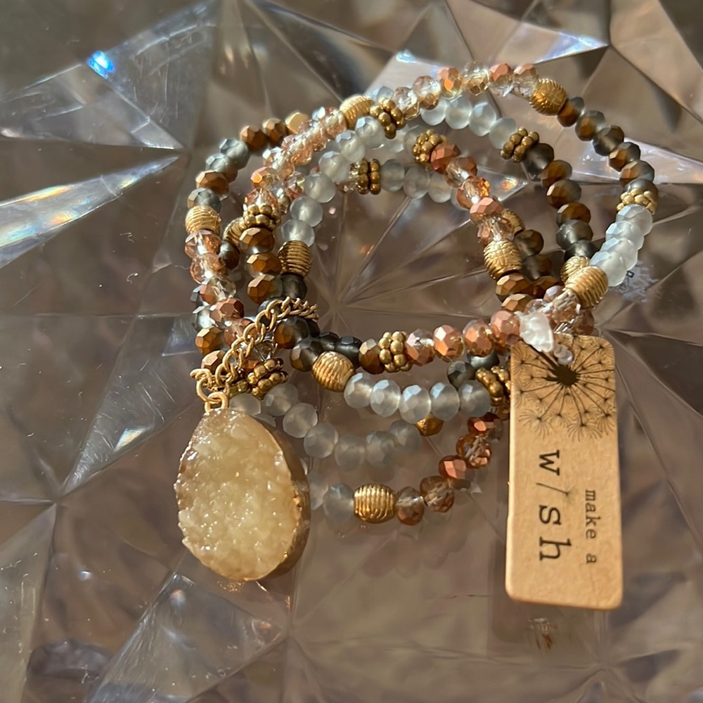 Wish grey multicolor stretch bracelet